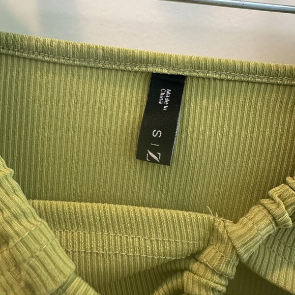 ZAFUL green cut out roughed waist midi dress summer beach luxury event NWOT S - Picture 10 of 12